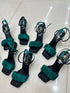 Solid Color Ruffled Strap Buckle Thin Heel